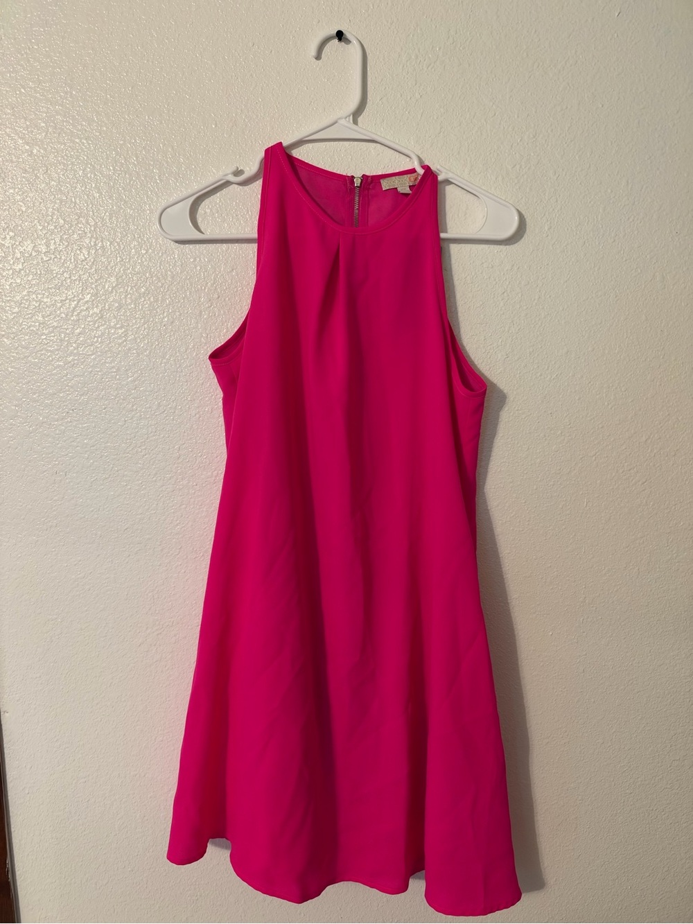 Sleeveless A-Line Mini Dress in Vibrant Pink